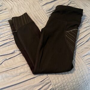 Athleta Black Leggings with Gray Accents